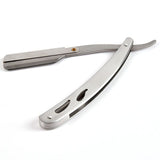 2pc Men Straight Edge Shaving Razor Knife Handle Badger-hair Beard Shaving Brush Tool Kit and Refill Blades Kit