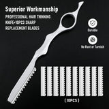 Hair Thinning Knife Hairdressing Barber Razor Hair Texturizing Cutting Razor with Replacement Stainless Steel Blades In Australia - Darrahopens