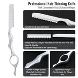 Hair Thinning Knife Hairdressing Barber Razor Hair Texturizing Cutting Razor with Replacement Stainless Steel Blades
