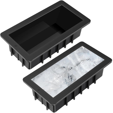2 pc  Extra Large Silicone Ice Block Mold -Reusable Steel Reinforced Silicone Molds, Big Ice Cube Molds, Ice Bath Chiller