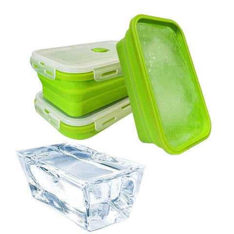 2pc  Extra Large Ice Block Mold -oldable large ice cube silicone mold for ice bath and cooler - Reusable Big Ice Cube Trays In Australia - Darrahopens
