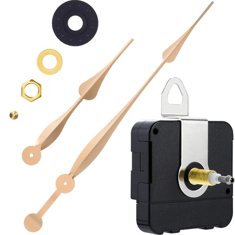 High Torque Long Shaft Clock Movement Mechanism with Inch Long Spade Hands (Gold) In Australia - Darrahopens