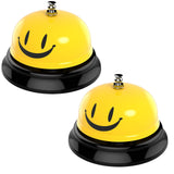 2pcCall Bell, Service Bell Dinner Desk Bell for The  Kitchen Restaurant Bar Hotel Schools (2 Pack, Yellow)