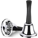 2 pc Hand Bell,  Ringing Bell with Handle, Dinner Bells for Inside Classroom Bell, for Food Line, Alarm, Jingles, Ringing (Silver) In Australia - Darrahopens