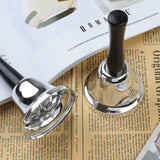 2 pc Hand Bell,  Ringing Bell with Handle, Dinner Bells for Inside Classroom Bell, for Food Line, Alarm, Jingles, Ringing (Silver)