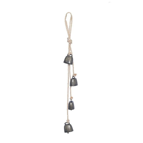 3pc Iron Wrought Bell Chime Handmade Brass Finish Wall Hanging Rope Bell In Australia - Darrahopens