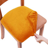5pc Stretch Fitted Dining Room Upholstered Chair Seat Cushion Cover, Removable Washable Furniture Protector Slipcovers with Ties