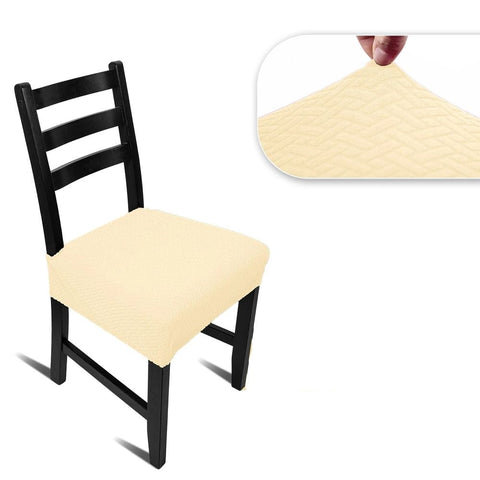 2pc Waterproof Seat Covers Set of 2, Dining Room Seat Covers, Stretch Chair Slipcover for Chairs with No Arms, Beige In Australia - Darrahopens