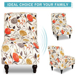 2pc Slipper Chair Cover Slipcover,Stretch Spandex Printed Removable Non- Cover for Accent Chair Without Arms Furniture Protector