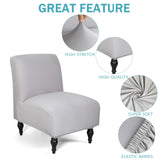 2pc Slipper Chair Cover Slipcover,Stretch Spandex Printed Removable Non- Cover for Accent Chair Without Arms Furniture Protector