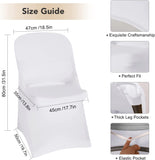 White Chair Covers for Party Folding Chair - Universal Fitted Chair Slipcovers Protector for Wedding, Banquet, Celebration