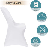 White Chair Covers for Party Folding Chair - Universal Fitted Chair Slipcovers Protector for Wedding, Banquet, Celebration
