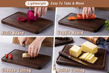 Small Walnut Wood Cutting Board for Kitchen with Juice Groove Handles Non-slip Mats Thick Reversible Butcher Block Chopping Board In Australia - Darrahopens