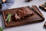 Small Walnut Wood Cutting Board for Kitchen with Juice Groove Handles Non-slip Mats Thick Reversible Butcher Block Chopping Board In Australia - Darrahopens