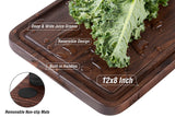 Small Walnut Wood Cutting Board for Kitchen with Juice Groove Handles Non-slip Mats Thick Reversible Butcher Block Chopping Board In Australia - Darrahopens