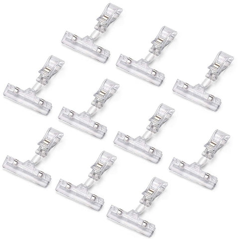 Plastic Merchandise Sign Clip Rotatable Pop Clip-on Holder Stand Price Display Holders Pack of  Clear