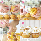 3pc Plastic Cupcake Corer Plunger Cutter Pastry Corer Digging Holes Tools for Muffin Cake Filling, Red