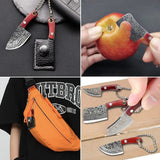 4pc Damascus Pocket Knife Set Mini Chef Knife Knife Set Tiny Knife Cleaver for Package Opener Box Cutter In Australia - Darrahopens