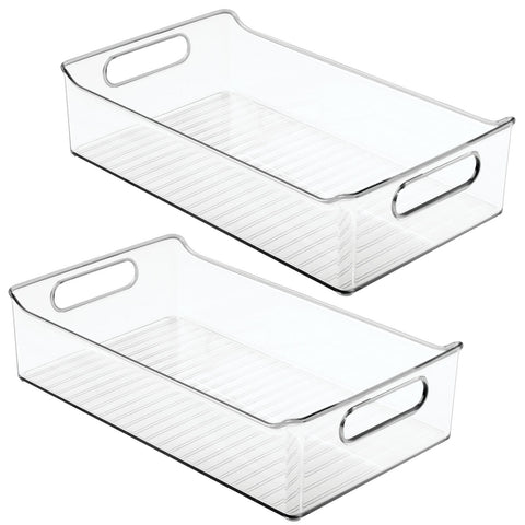 2pc Plastic Kitchen or Pantry Storage Bins with Handles - Organization in Cabinet, Fridge or Freezer - Fruit Container In Australia - Darrahopens