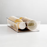 2pc Plastic Kitchen or Pantry Storage Bins with Handles - Organization in Cabinet, Fridge or Freezer - Fruit Container
