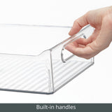 2pc Plastic Kitchen or Pantry Storage Bins with Handles - Organization in Cabinet, Fridge or Freezer - Fruit Container