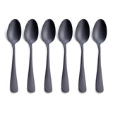 6pc Matte Black Dinner Spoon, Stainless Steel Satin Finish Silverware Flatware Spoon Set, Service for , Dishwasher Safe In Australia - Darrahopens