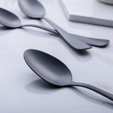 6pc Matte Black Dinner Spoon, Stainless Steel Satin Finish Silverware Flatware Spoon Set, Service for , Dishwasher Safe In Australia - Darrahopens
