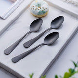 6pc Matte Black Dinner Spoon, Stainless Steel Satin Finish Silverware Flatware Spoon Set, Service for , Dishwasher Safe In Australia - Darrahopens