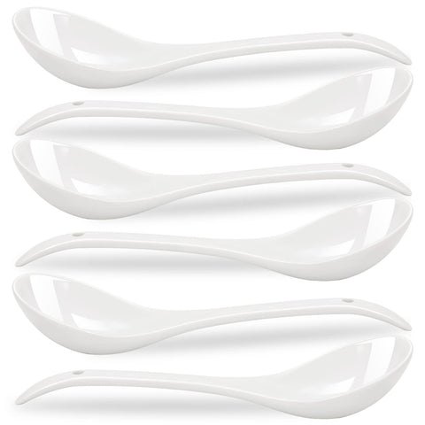 6pc Soup Spoons , Ultra-fine Porcelain Tablespoon, Kitchen Soup Spoons for Cereal, Small Spoons for Ramen Pho