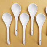 6pc Soup Spoons , Ultra-fine Porcelain Tablespoon, Kitchen Soup Spoons for Cereal, Small Spoons for Ramen Pho