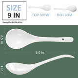 6pc Soup Spoons , Ultra-fine Porcelain Tablespoon, Kitchen Soup Spoons for Cereal, Small Spoons for Ramen Pho