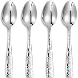 4pc Premium Hammered Spoons Set,  Stainless Steel, Set of , Fine Spoon Set with Squared Edge, Dishwasher Safe In Australia - Darrahopens