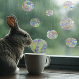 Anti-Collision Window Decals, Rainbow Stickers Circle Window Clings -to Save Birds from Window Collisions,Non Adhesive Prismatic