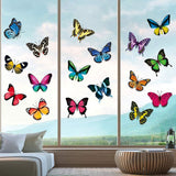 Colorful Butterfly Window Clings Double-Sided Anti-Collision Window Decals to Prevent Bird Strikes on Window Glass Non-Adhesive