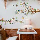 Tree Branch Double Sided Window Clings Hummingbirds Birds Window Decals Anti-Collision Glass Window Doors Window Stickers