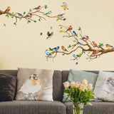 Tree Branch Double Sided Window Clings Hummingbirds Birds Window Decals Anti-Collision Glass Window Doors Window Stickers