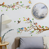 Tree Branch Double Sided Window Clings Hummingbirds Birds Window Decals Anti-Collision Glass Window Doors Window Stickers