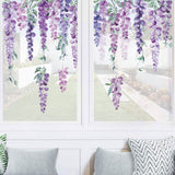 Purple Hanging Vine Double Sided Window Clings Wisteria Flower Leaf Window Decals Anti-Collision Glass Doors Window Stickers In Australia - Darrahopens