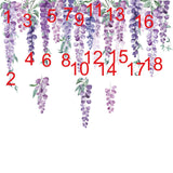 Purple Hanging Vine Double Sided Window Clings Wisteria Flower Leaf Window Decals Anti-Collision Glass Doors Window Stickers