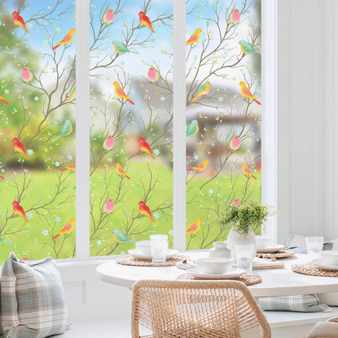 Stained Glass Window Film Non-Adhesive Static Cling Bird Frosted Glass Window Film Heat Control Window Stickers In Australia - Darrahopens