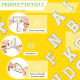 2 Pieces Chenille Letter Patches Self Adhesive Sets of Letter Patches Sticker with Gold Glitter for Backpacks Hat Clothes Notebook