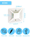 100pc Back-Glue Self Adhesive White Strong Cable Zip Tie Mounts  with Ties, Screws, Outdoor Sticky Wire Fasteners Cable