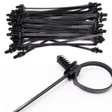 50 Pcs Cable Zip Tie, Heavy Duty Nylon Push Mount Self Locking Assortment Black Black Heavy Duty Zip Ties, Strength