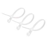 Mounting Hole Cable Ties  - Nail Screw Wire Hole Zip Tie ( Clear/Natural)  Fixed head strap screw hole and white strap hole strap