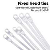 Mounting Hole Cable Ties  - Nail Screw Wire Hole Zip Tie ( Clear/Natural)  Fixed head strap screw hole and white strap hole strap