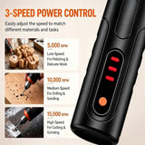 Mini Handheld Cordless Rotary Tool, 3 Speed Multi-Purpose Mini Electric Grinder Kit, Mini Cordless Rotary Tool Kit, 41-Piece, for Polishing, Drilling, Carving, Cutting, DIY Crafts