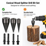 Firewood Auger for Drill,Firewood Auger Bit,Auger Firewood Splitter Replacement Tip,Firewood Splitter Drill Bit, 32mm 42mm Wood Log Drill Bit Steel Firewood Splitter Wood Splitting Screw Cone