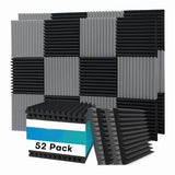 52 Pack Acoustic Foam Panels,1x12x12Inches Sound Proof Foam Panels for Walls, Acoustic Panels Sound Absorbing Black&Gray In Australia - Darrahopens