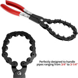 Exhaust Cutter for Pipe Removal, 3/4" to 3-1/4" Pipe Cutting Range, Cushion Grip Chain Cutter for Muffler, Tailpipe & Catalytic Converter Repair