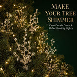 10PCS Crystal Picks for Christmas Tree, Clear Beaded Branch Set with Flexible Stems for Wreaths Garlands Centerpieces and Vases In Australia - Darrahopens